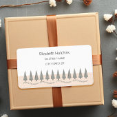 Étiquette Houndstooth Joyeux Noël Moderne