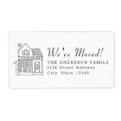 Étiquette House Portrait Moving Faire-part Adresse de retour (Devant)