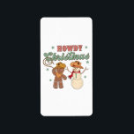 Étiquette Howdy Christmas Cowboy Snowman Western Funny<br><div class="desc">Howdy Christmas Cowboy Snowman Western Funny</div>