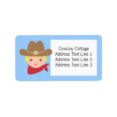 Étiquette Howdy, mignon cowboy pour petits garçons (Devant)