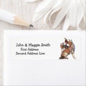 Étiquette Howling Coyote - aquarelle animal Adresse personna (En situation)