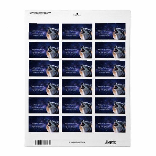 Étiquette Howling Wolf (Feuille entière)