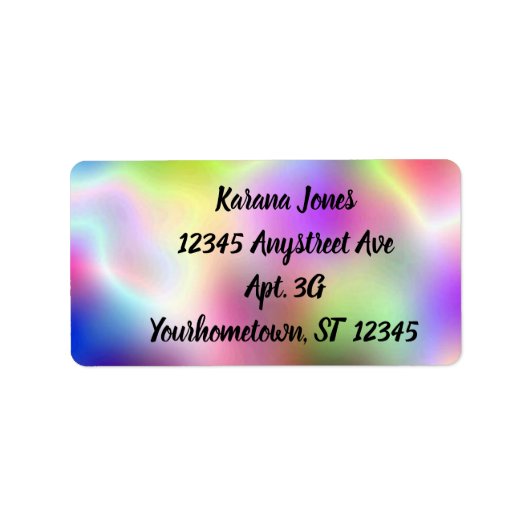 Étiquette Huile colorée (Devant)