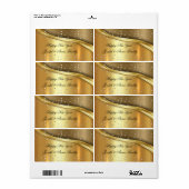 Étiquette Huile d'or, Joyeux Nouvel An Élégant (Feuille entière)