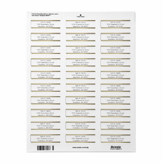 Étiquette Huile noire et or simple (Feuille entière)