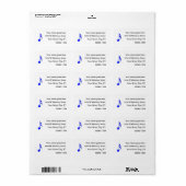 Étiquette huitième note bleu noir (Feuille entière)