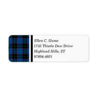 Hume Clan Royal Blue et Black Scottish Tartan