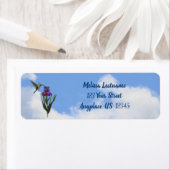 Étiquette Hummingbird Iris Flower Adresse (En situation)