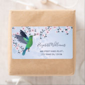 Étiquette Hummingbird Pink Girly Shiny  (En situation)