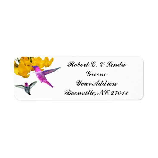 ÉTIQUETTE HUMMINGBIRDS (Devant)