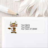 Étiquette humoriste ridicule dessin de vache en colère (En situation)