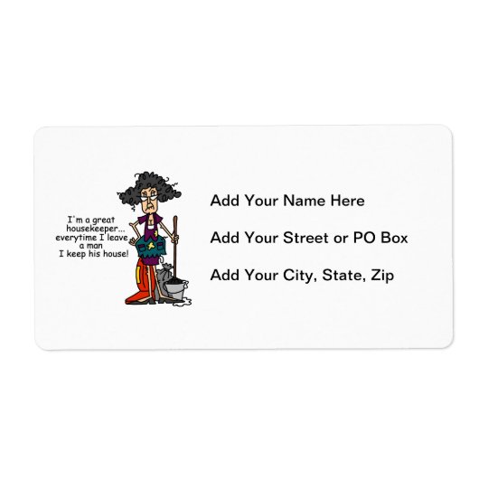 Étiquette Humour de femme de charge (Devant)