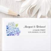 Étiquette Hydrangea Dusty Blue Floral Mariage Adresse de ret (En situation)
