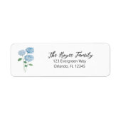 Étiquette Hydrangea Flower Painting Return Address Label (Devant)