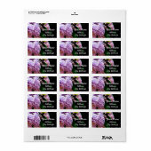 Étiquette Hydrangea garden, rose, bleu, purple floral (Feuille entière)