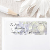 Étiquette Hydrangée bleu doux personnalisable (En situation)