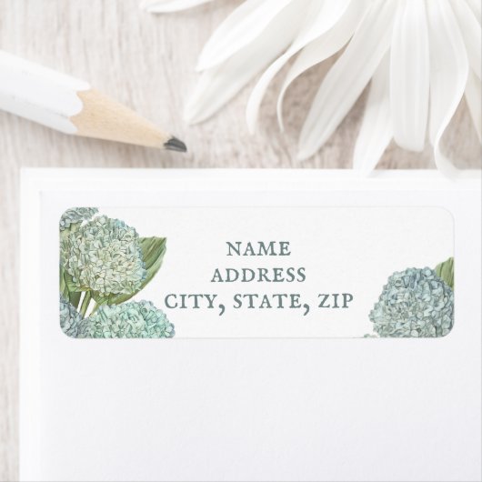 Étiquette Hydrangée bleue (En situation)