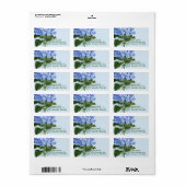 Étiquette Hydrangée bleue vintage (Feuille entière)