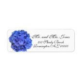 Étiquette Hydrangées bleu violet fleurs bleu violet (Devant)