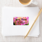 Étiquette Hydrangées rose violet orange (En situation)