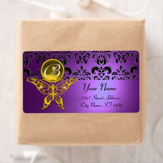 Étiquette HYPER BUTTERFLY MONOGRAM pourpre damask topaz (En situation)