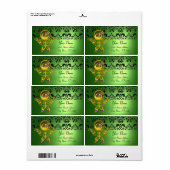 Étiquette HYPER BUTTERFLY MONOGRAMME vert damassé topaz (Feuille entière)