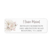 Étiquette I Have Moved Boho Floral Return Address (Devant)