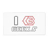 Étiquette I Heart Geek ASCII ART (Devant)