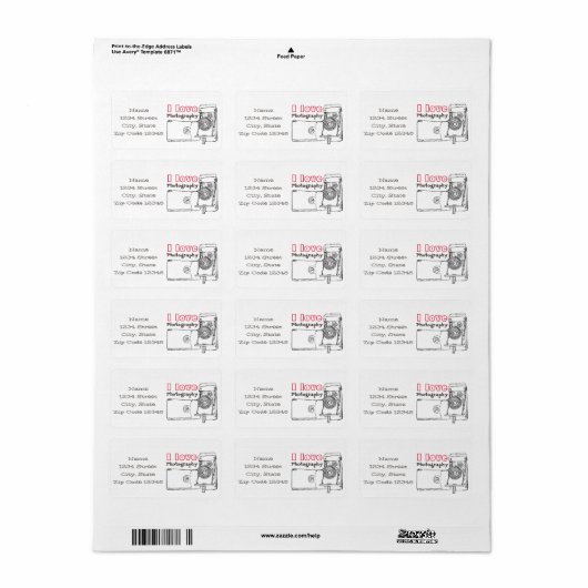 Étiquette I Lography Retro Camera (Feuille entière)