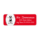 Étiquette I Love Bostons - Boston Terriers (noir & blanc) (Devant)