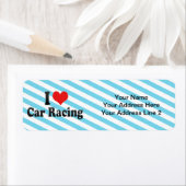 Étiquette I Love Car Racing (En situation)