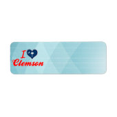 Étiquette I Love Clemson, Caroline du Sud (Devant)