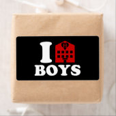Étiquette I Love Hotel Boys (En situation)