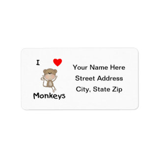 Étiquette I Love Monkeys (2)