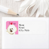 Étiquette I Love my Bichon Frise (En situation)