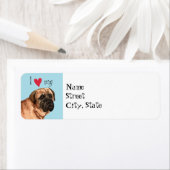 Étiquette I Love my mastiff (En situation)