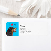 Étiquette I Love my Rottweiler (En situation)