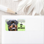 Étiquette I Love my Rottweiler (En situation)