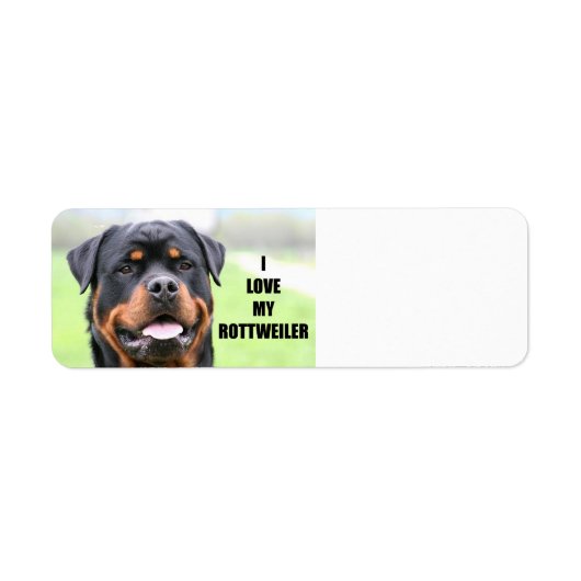 Étiquette I Love my Rottweiler (Devant)