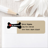 Étiquette I Love My Schnauzer - Chien Bone (En situation)