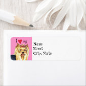 Étiquette I love my Yorkie (En situation)