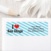 Étiquette I Love San Diego (En situation)