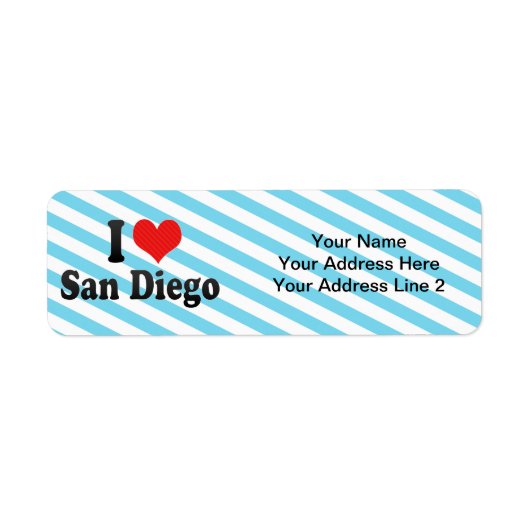 Étiquette I Love San Diego (Devant)