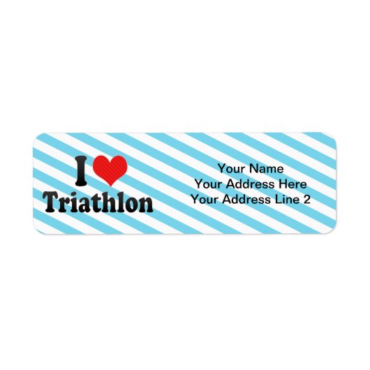 Étiquette I Love Triathlon (Devant)