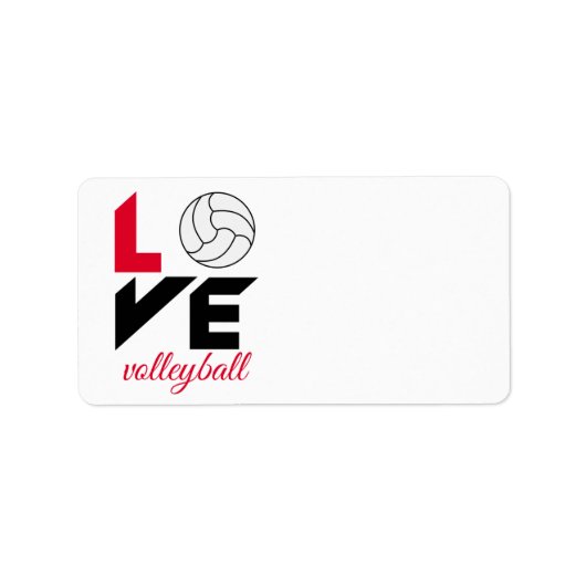Étiquette I Love volleyball (Devant)