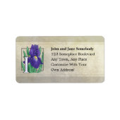 Étiquette I pour Iris Flower Monogram (Devant)
