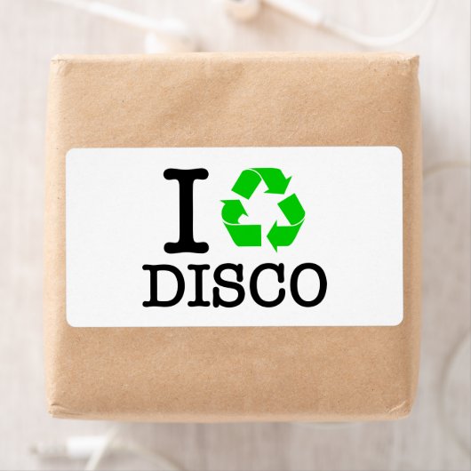 Étiquette I Recycle Disco (En situation)