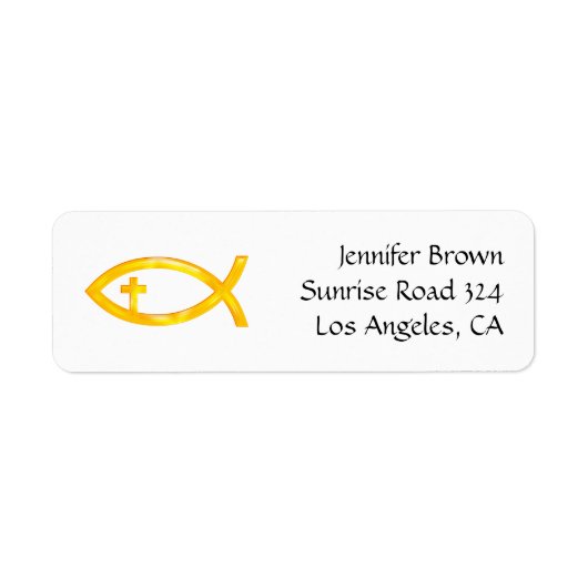 Étiquette Ichthus | Symbole du poisson chrétien (Devant)