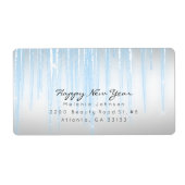 Étiquette Icicules mousseux bleu argent (Devant)