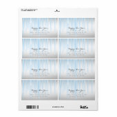 Étiquette Icicules mousseux bleu argent (Feuille entière)